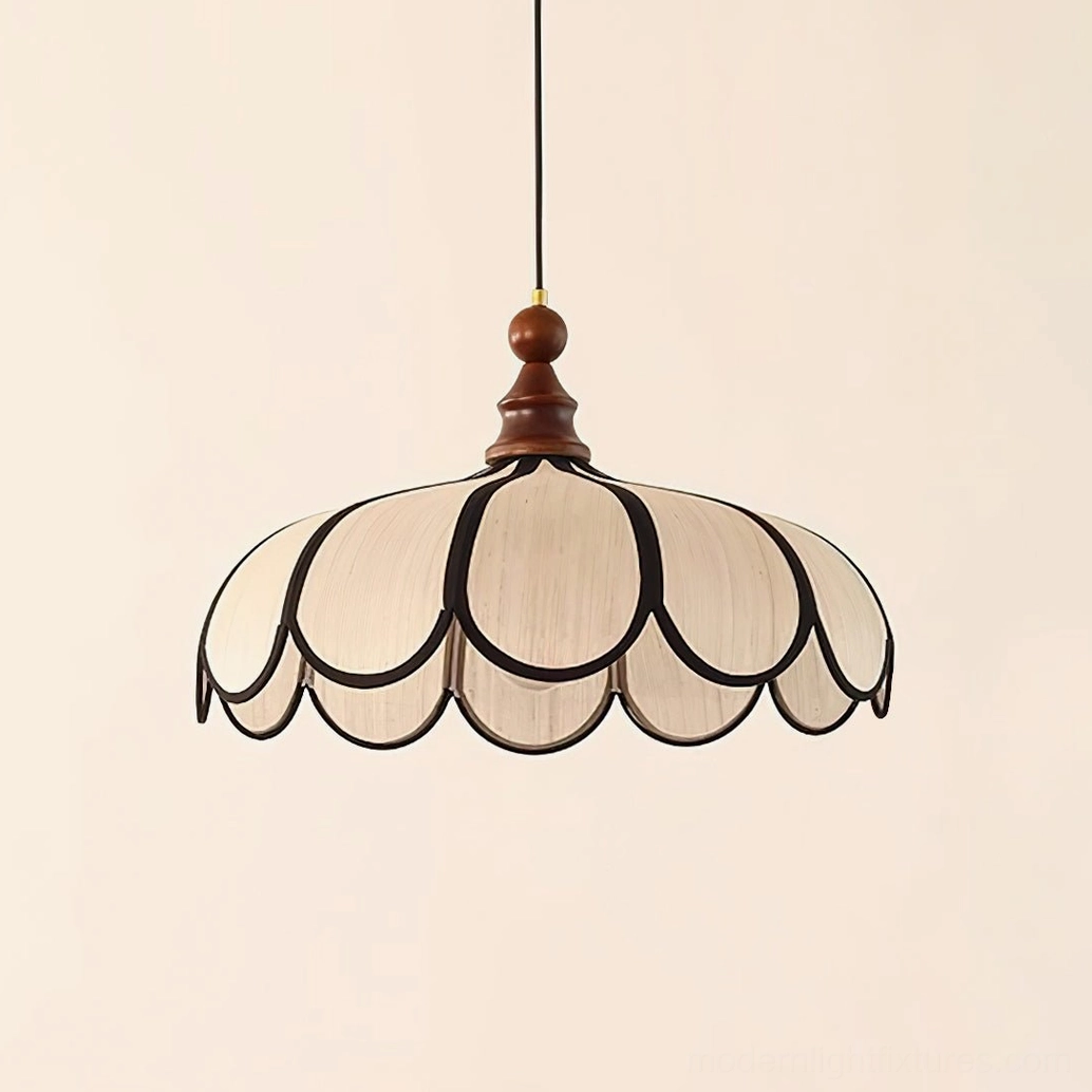Bellerin Medium pendant lamp suspended over kitchen island showing task lighting functionality and warm glow