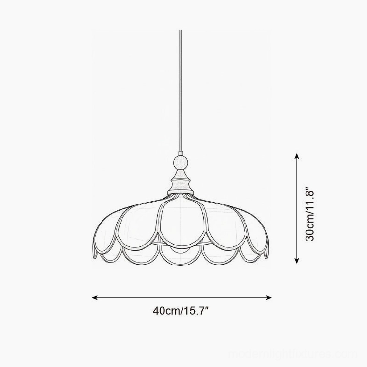 Bellerin Small pendant lamp technical schematic showing 40cm diameter and 30cm height dimensions