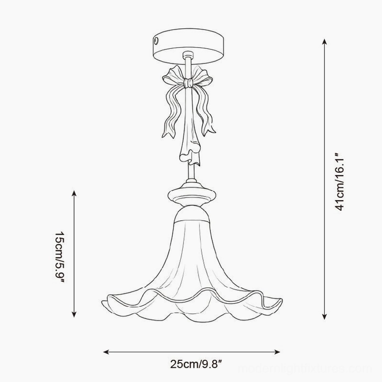 Bellora 25cm shade diameter technical specification drawing - orthographic front view with 41cm drop measurement