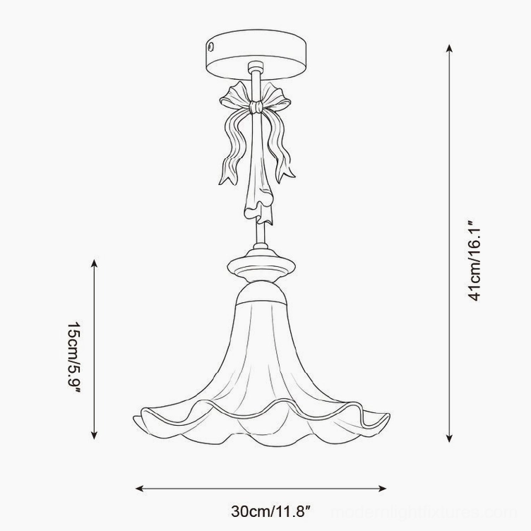 Bellora 30cm shade diameter technical specification drawing - orthographic front view with 41cm drop measurement