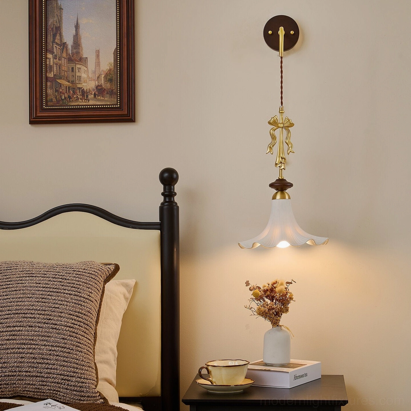 Bellora wall sconce dimensions and specifications - height, projection, and cord measurements
