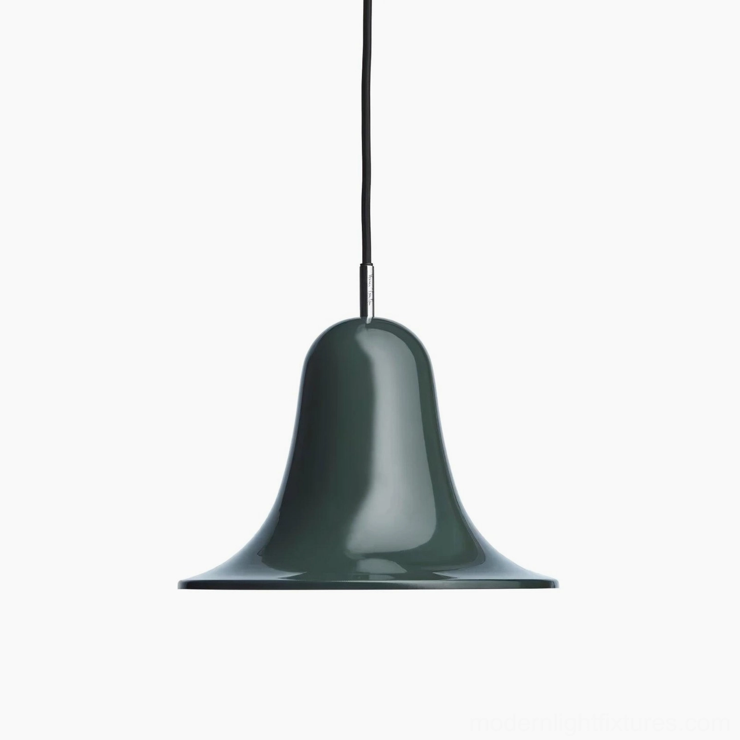 Bells pendant light in dark green nature-inspired finish, elegant contemporary ceiling fixture natural color palette