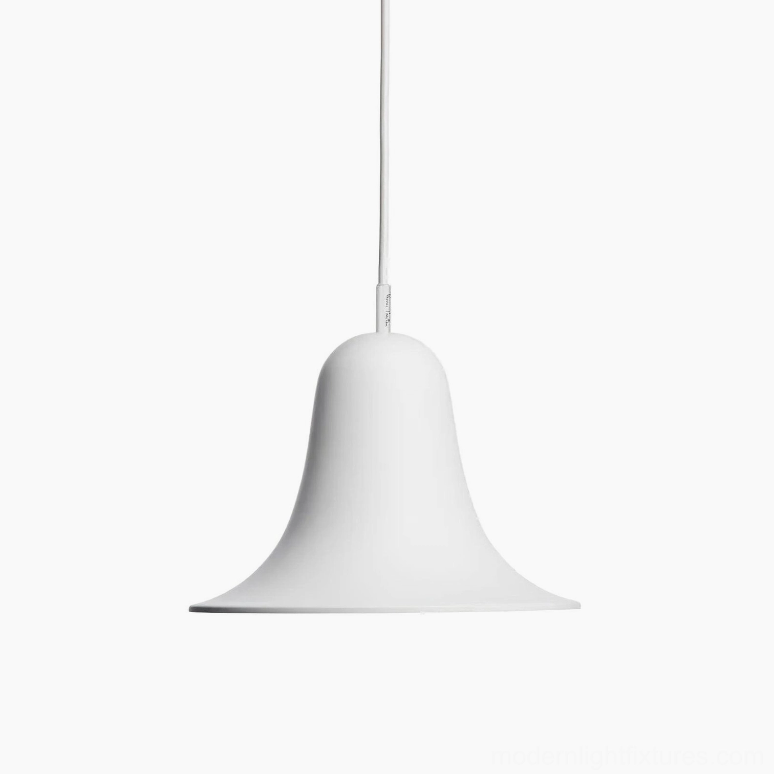 Bells pendant light in white finish, clean contemporary ceiling lamp minimalist aesthetic Nordic design lighting