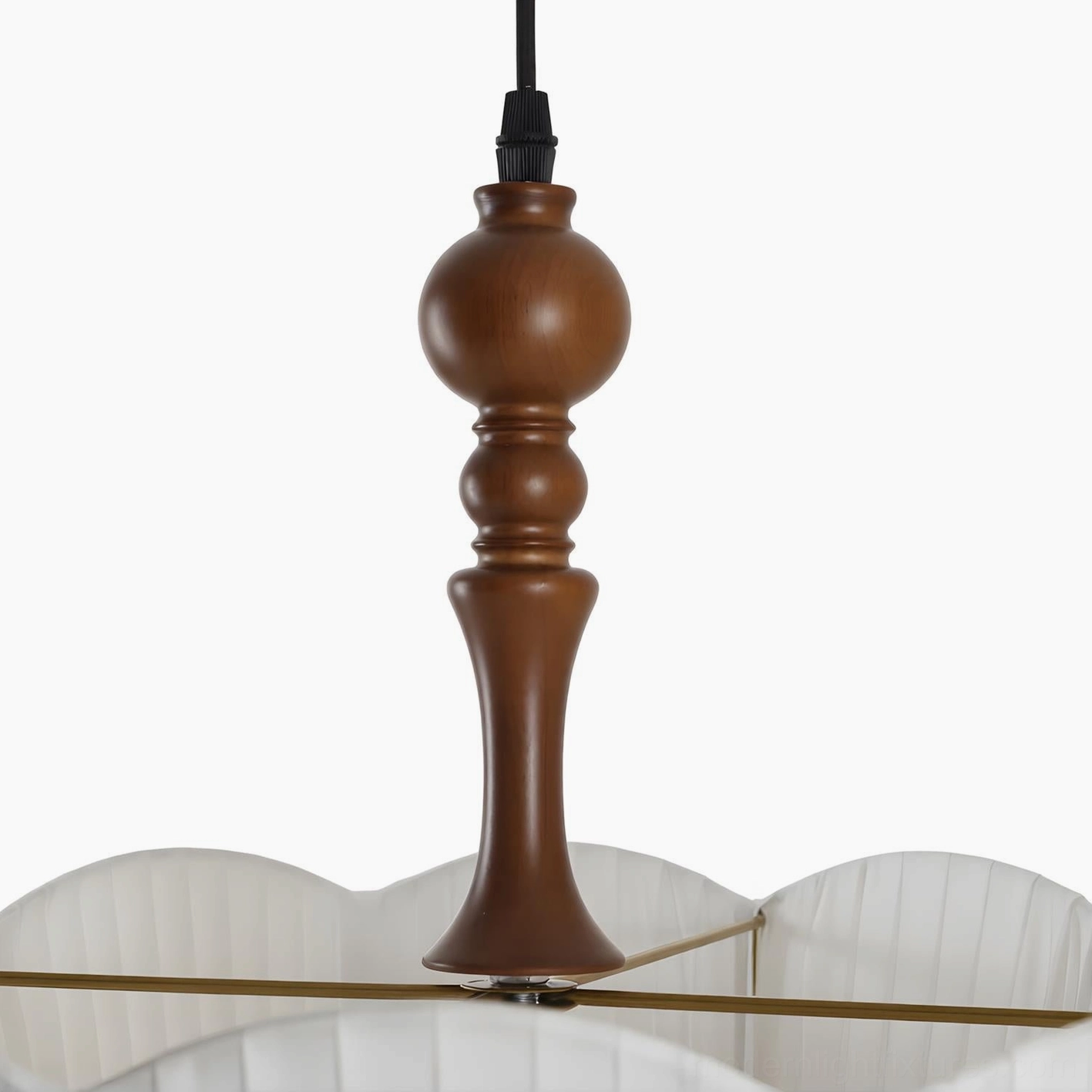 Bellune scalloped pleated fabric pendant lamp size comparison and dimensional reference guide