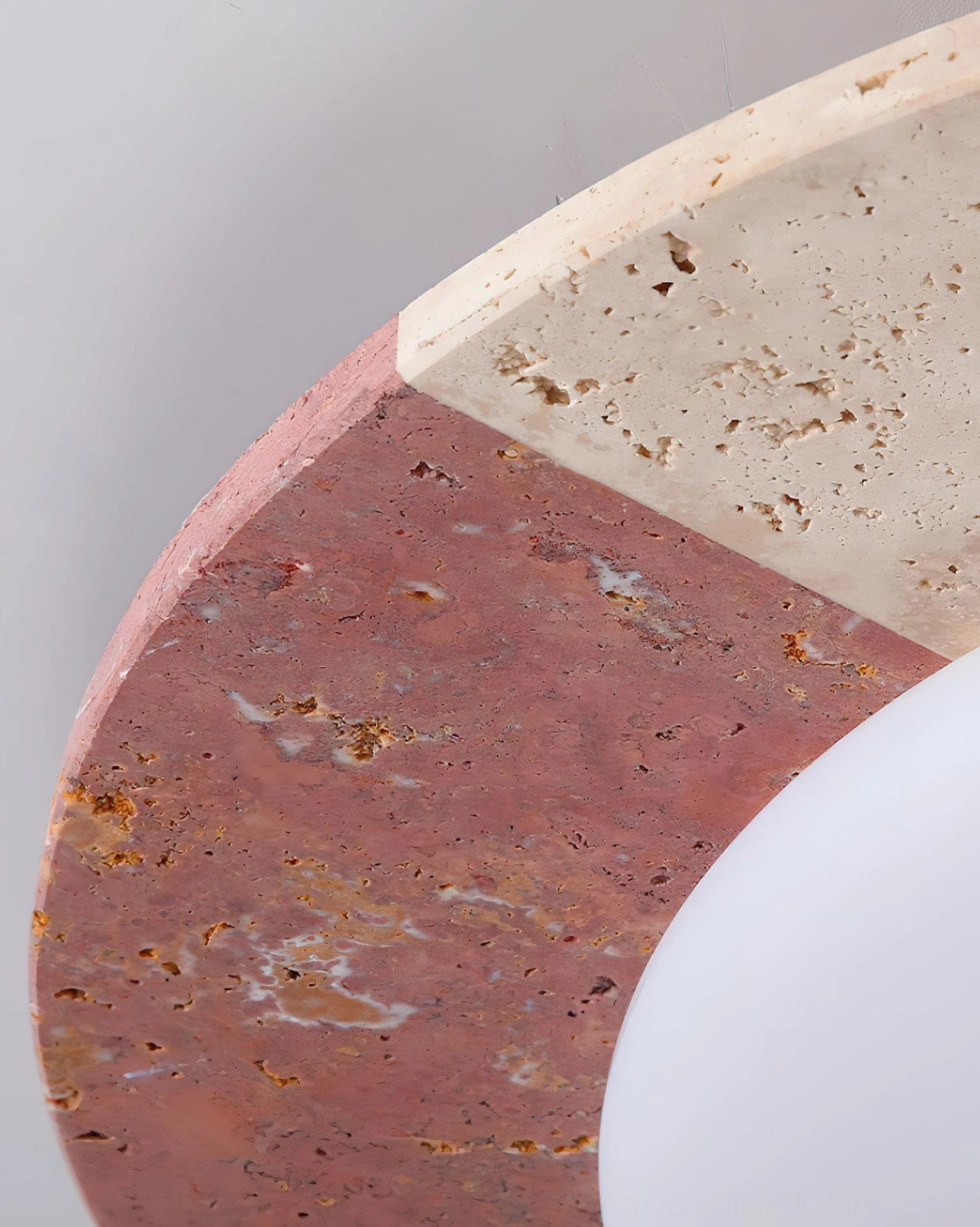 Bivora natural stone ceiling fixture showing warm 3000K light distribution and architectural design