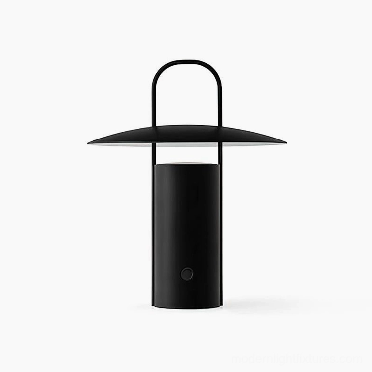 Matte black premium aluminum portable LED table lamp with weatherproof design for indoor outdoor use