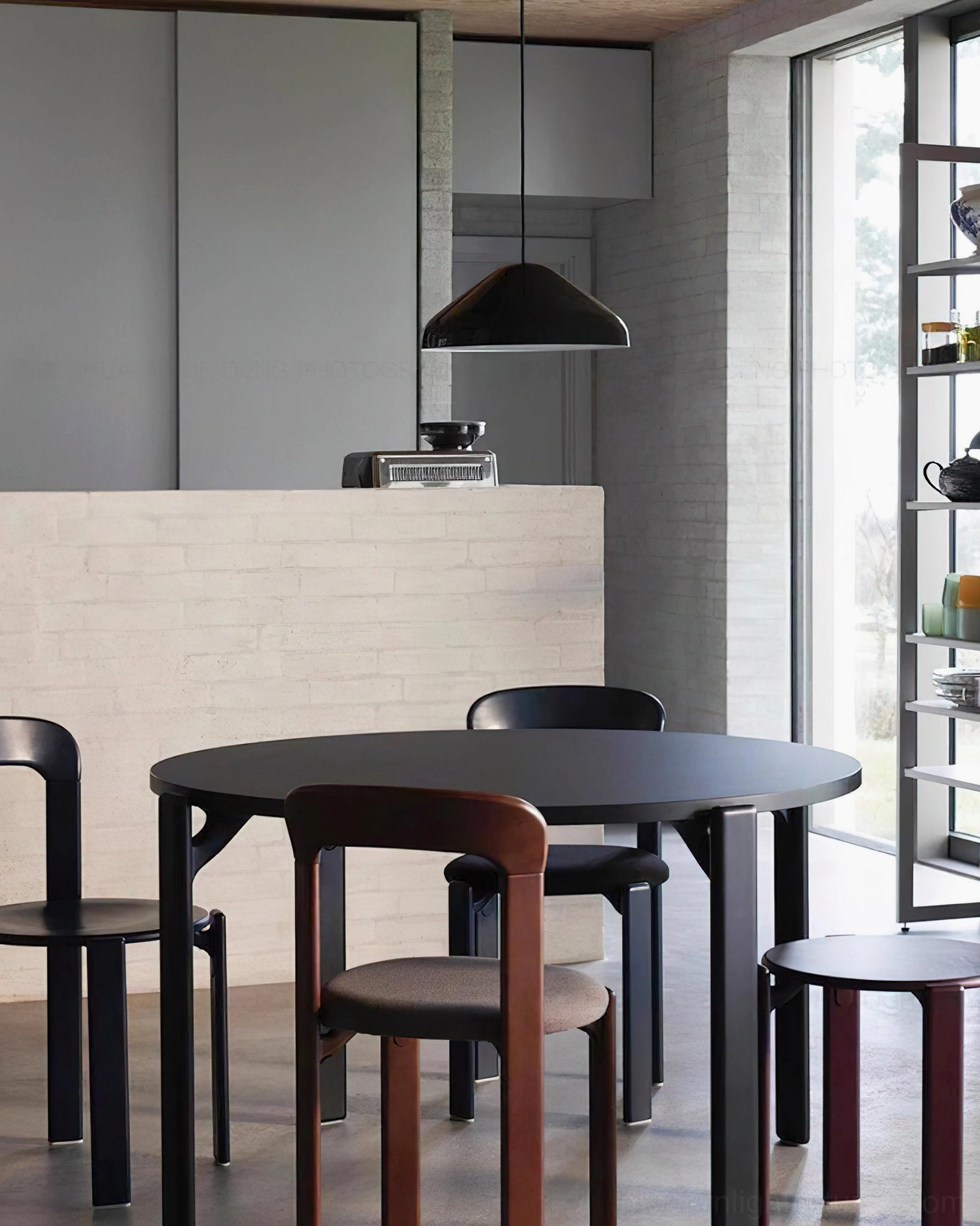 Black contemporary dome pendant light interior home decor