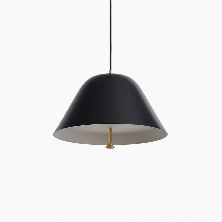 Black dome pendant light modern metal fixture pure dark color option minimalist
