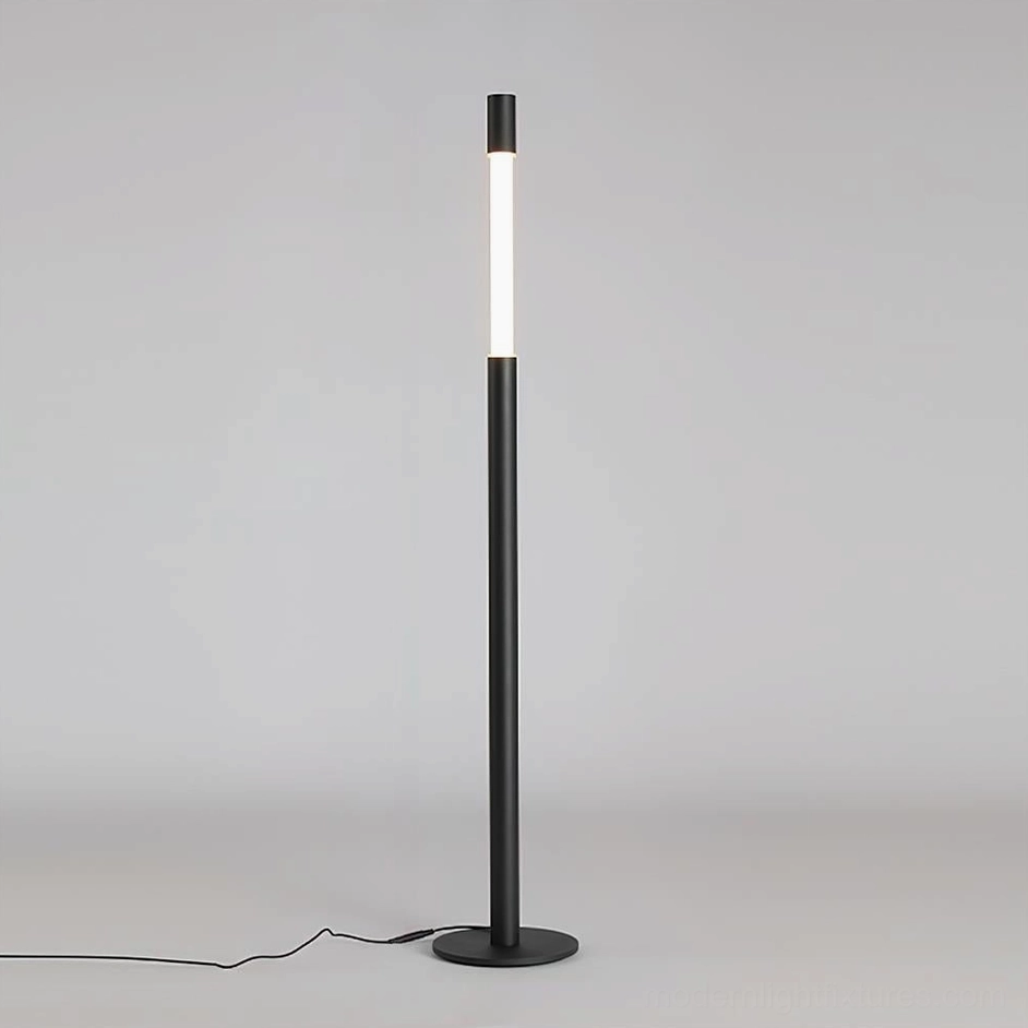Black matte Obelisk floor lamp modern sculptural lighting fixture with foot switch control