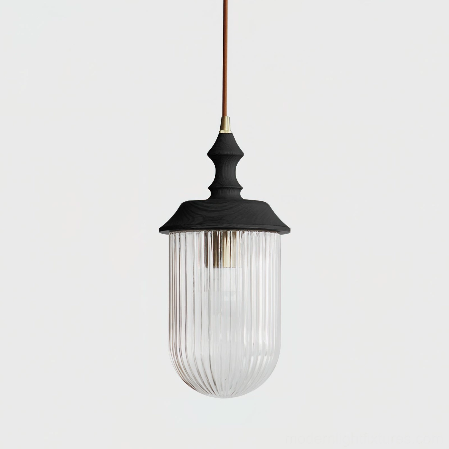 Black and clear glass pendant light striking contrast minimalist contemporary interior design