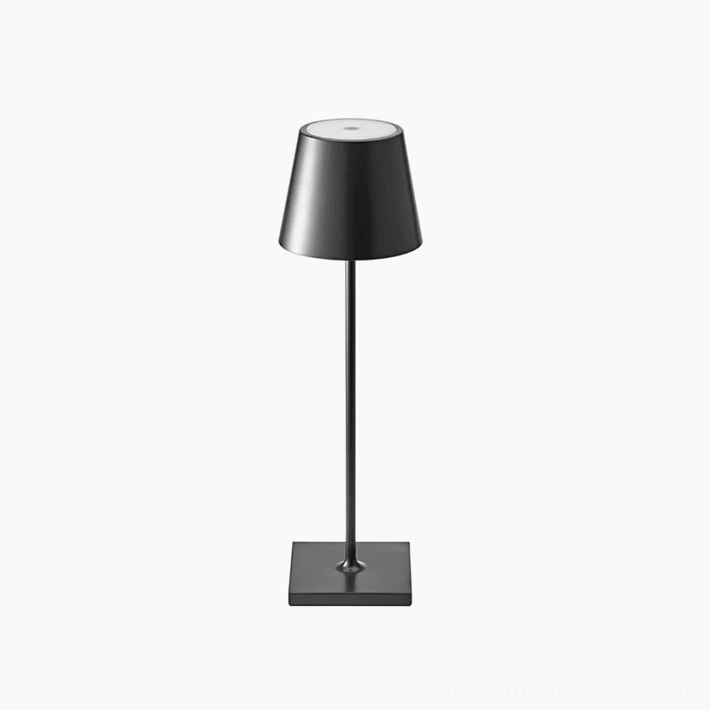 Black minimalist modern table lamp touch switch elegant contemporary lighting
