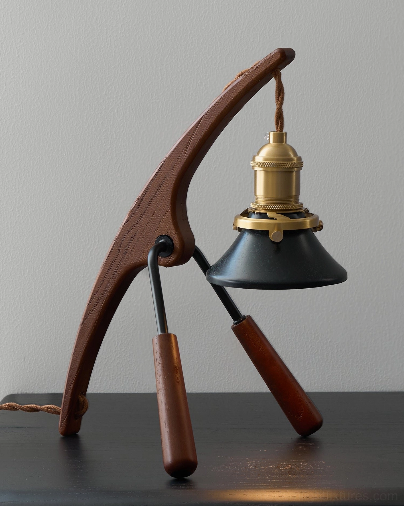 Black walnut candle warmer lamp, 17cm diameter 31cm height, halogen heat source, global plug options
