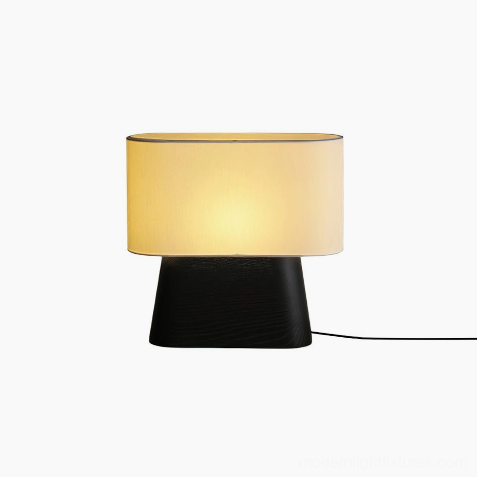 Black and white modern wood table lamp with elegant contrast and minimalist design