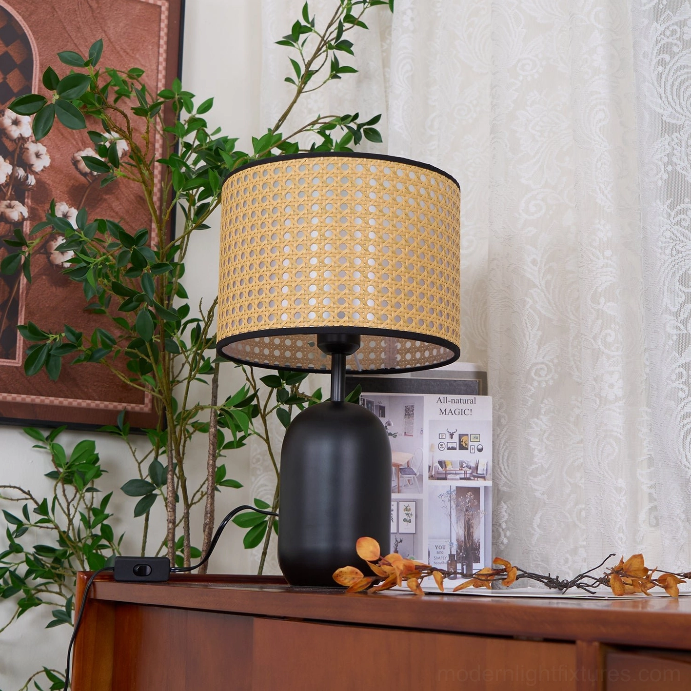 Blakely rattan lamp entryway vanity console subtle first impression design