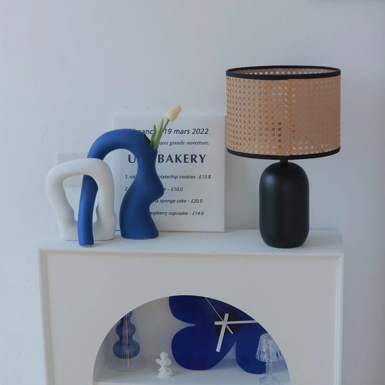 Blakely rattan table lamp certified for North America Europe Australia international use