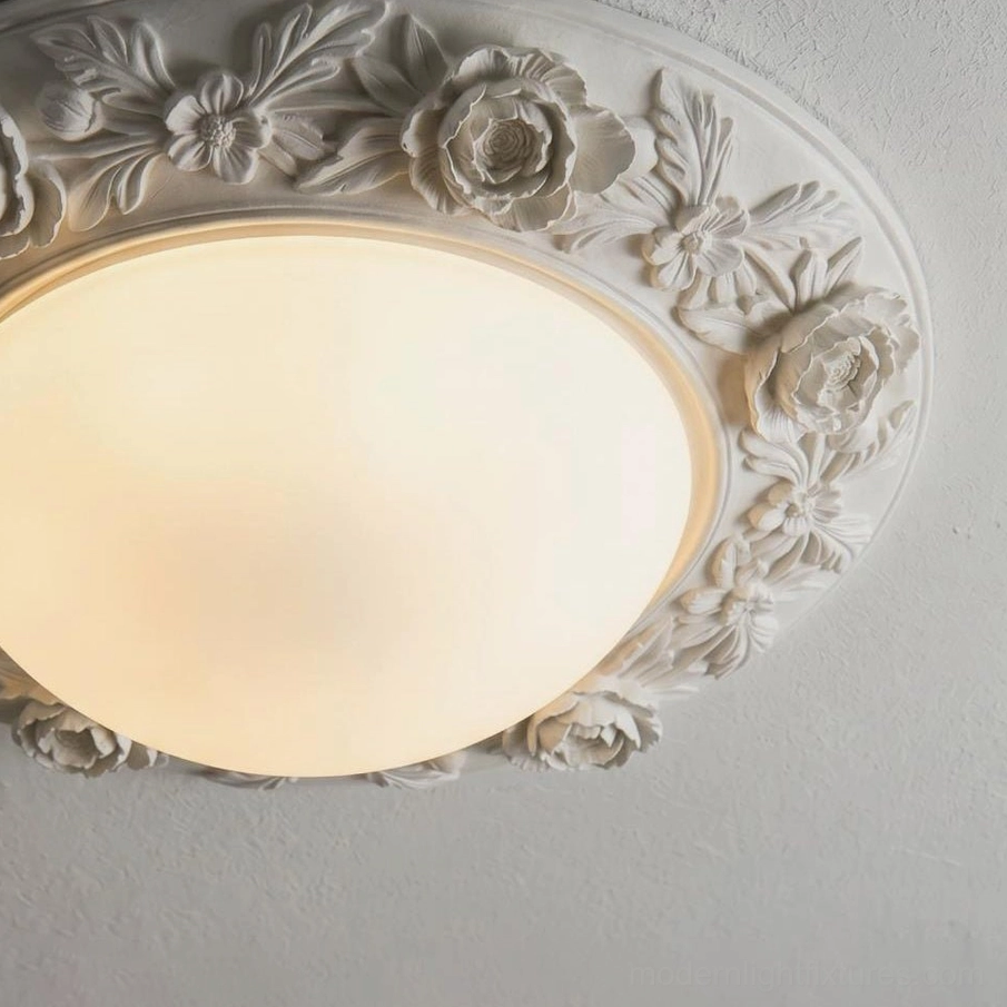 Blancora ceiling light fixture 50cm diameter size comparison in room context showing proportions and visual impact