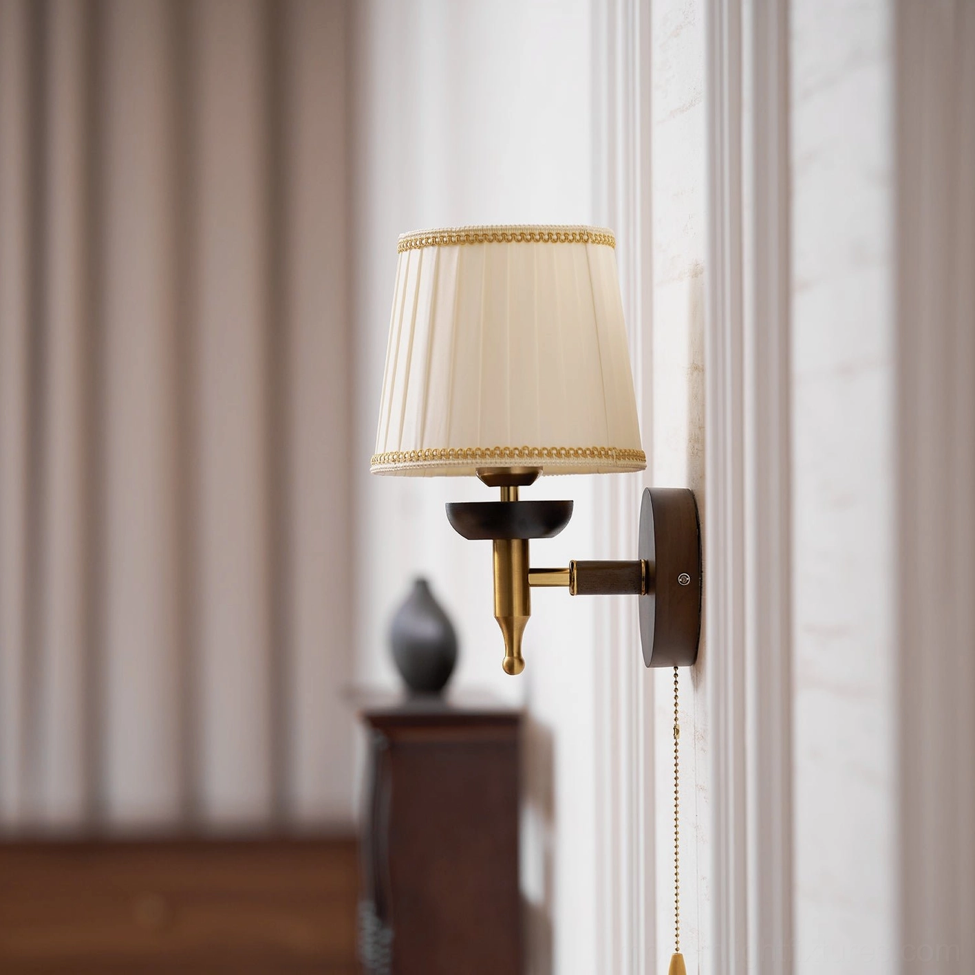 Blixen pleated wall lamp kitchen dining area focused task and ambient background lighting