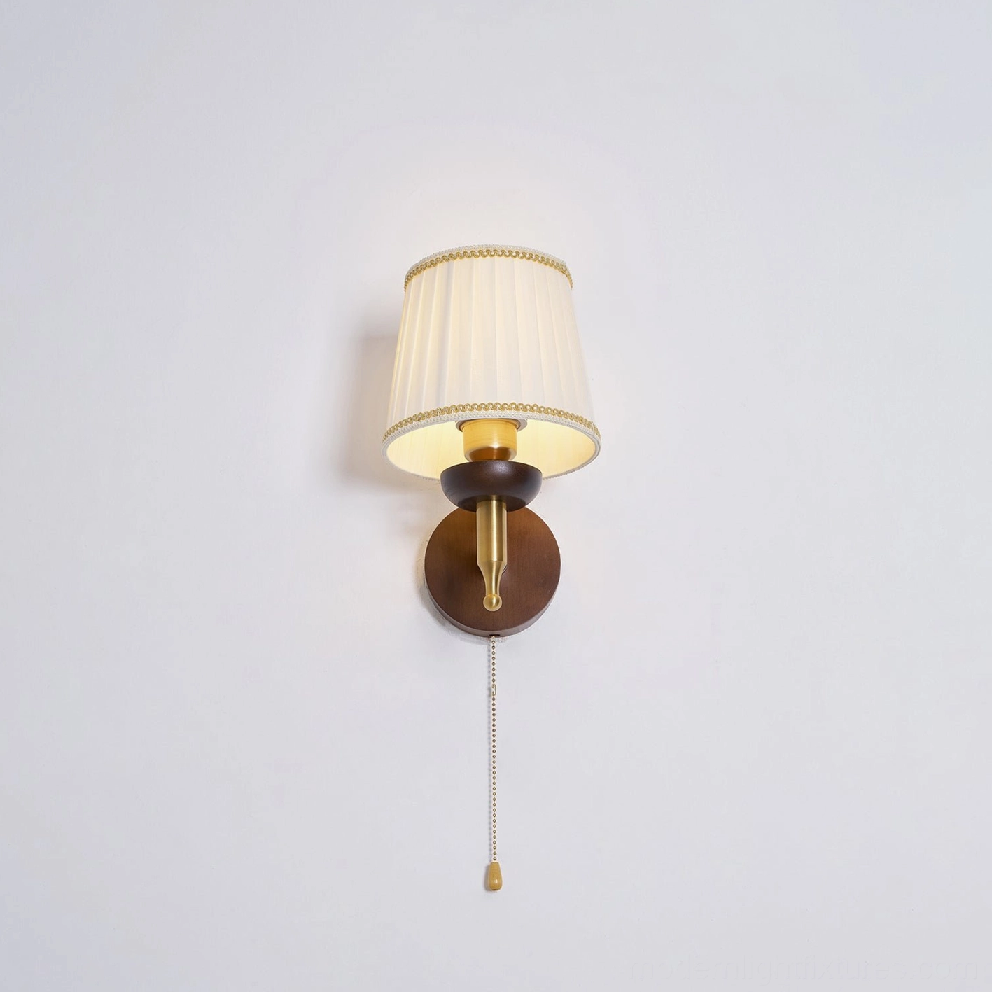 Blixen wall sconce covered patio outdoor ambient lighting with brass and wood materials