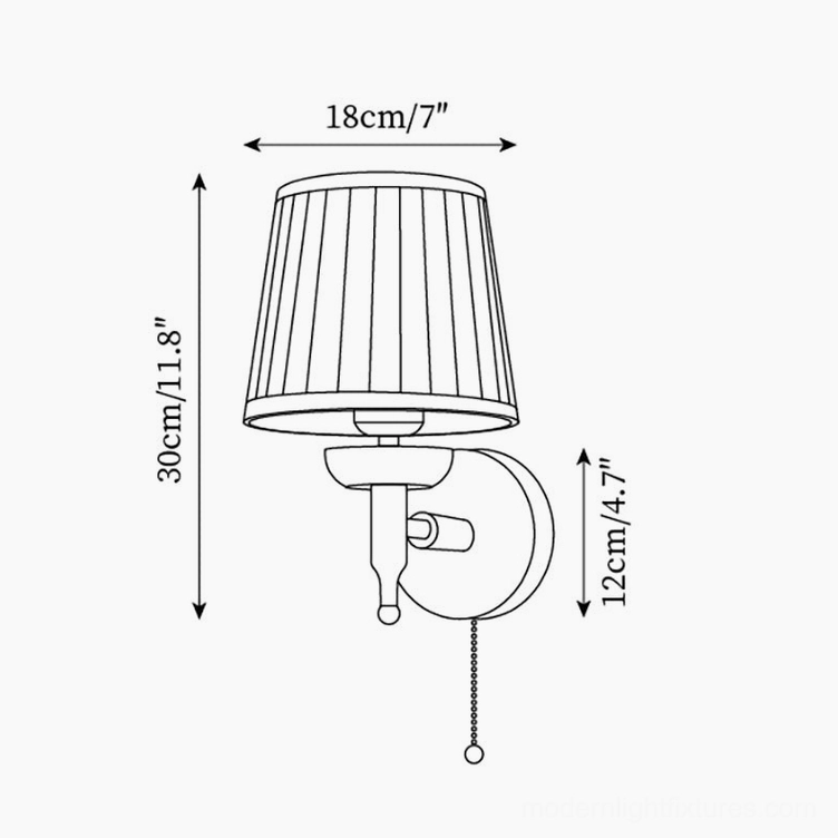 Blixen wall lamp technical schematic with orthographic front view and dimension specifications