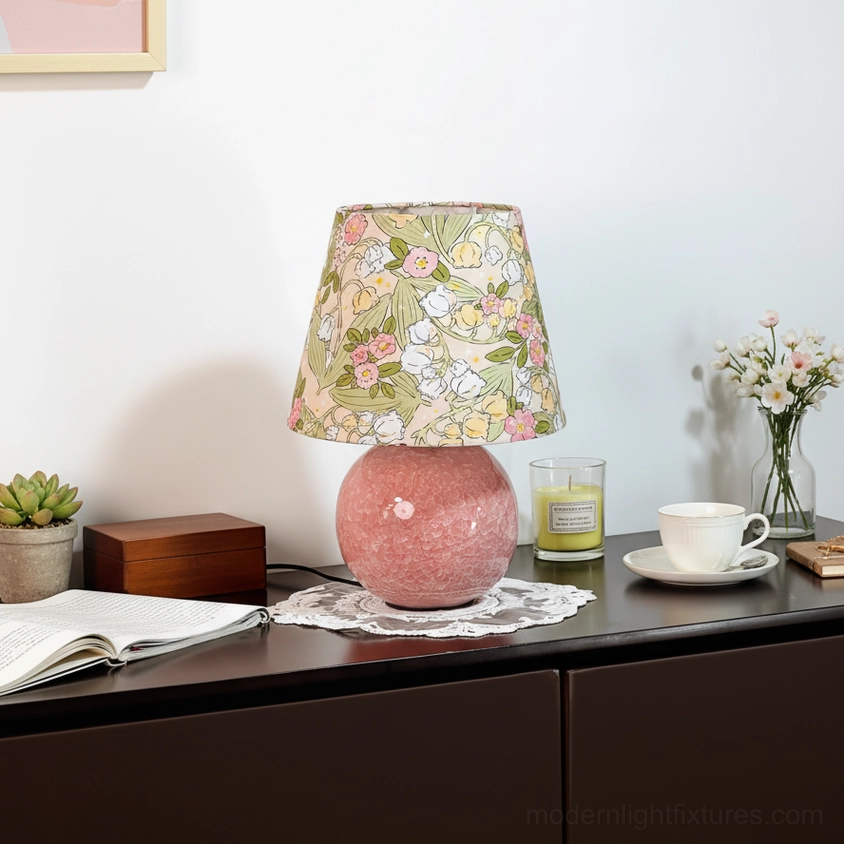 Bloomora Model B table lamp compact size comparison, 9 inches width, ideal for small bedside spaces