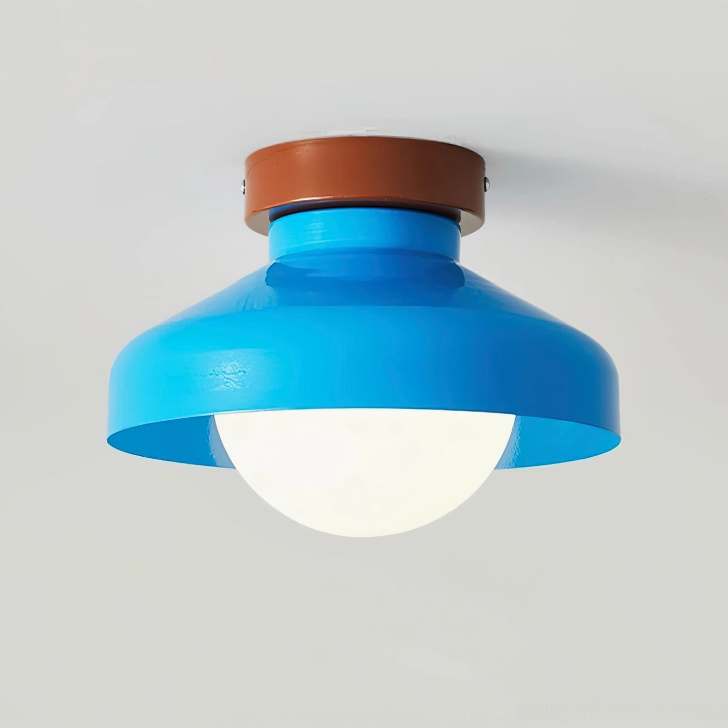 Blue Calico modern flush mount ceiling light fixture vibrant color contemporary design
