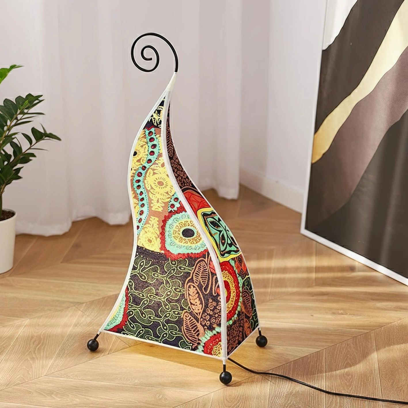 Bohemian floor lamp artistic statement piece transforming everyday lighting into expressive decor