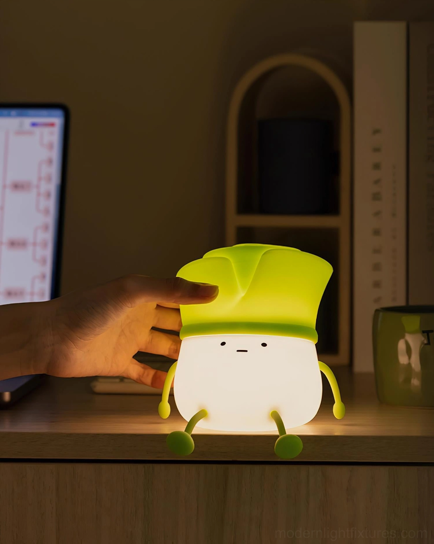 Bok choy night light kawaii character cute face design detail