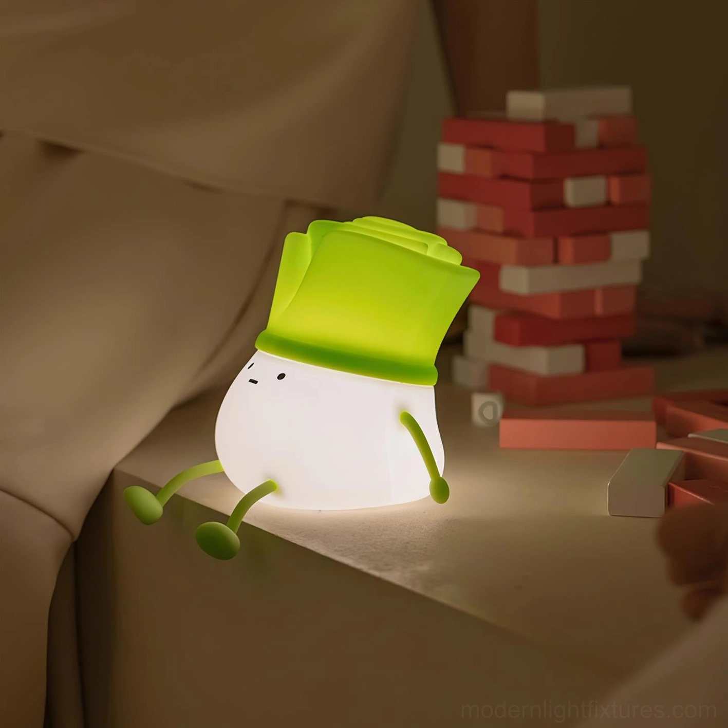 Bok choy character night light multiple angles product display