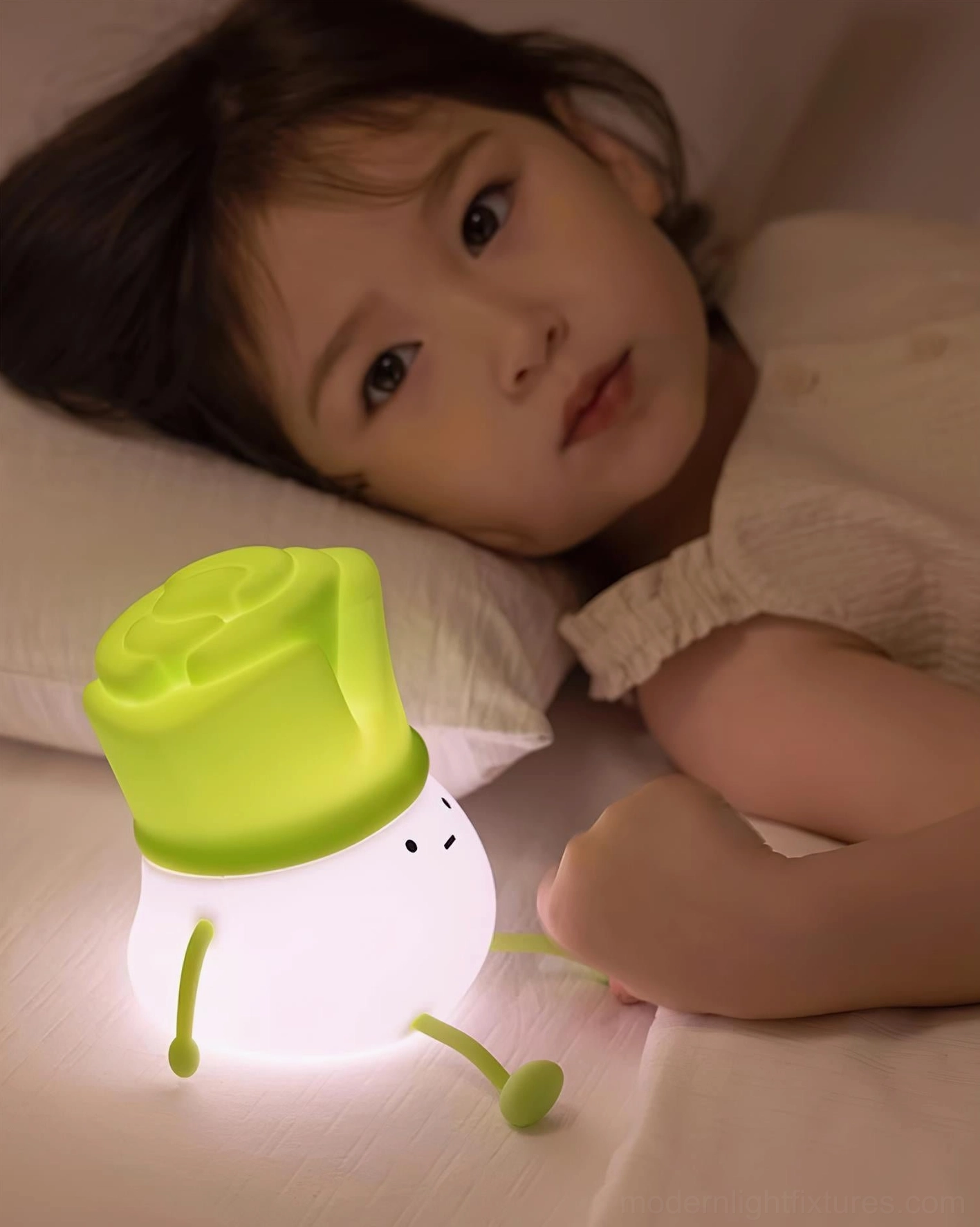 Bok choy silicone night light soft squishy texture close-up detail