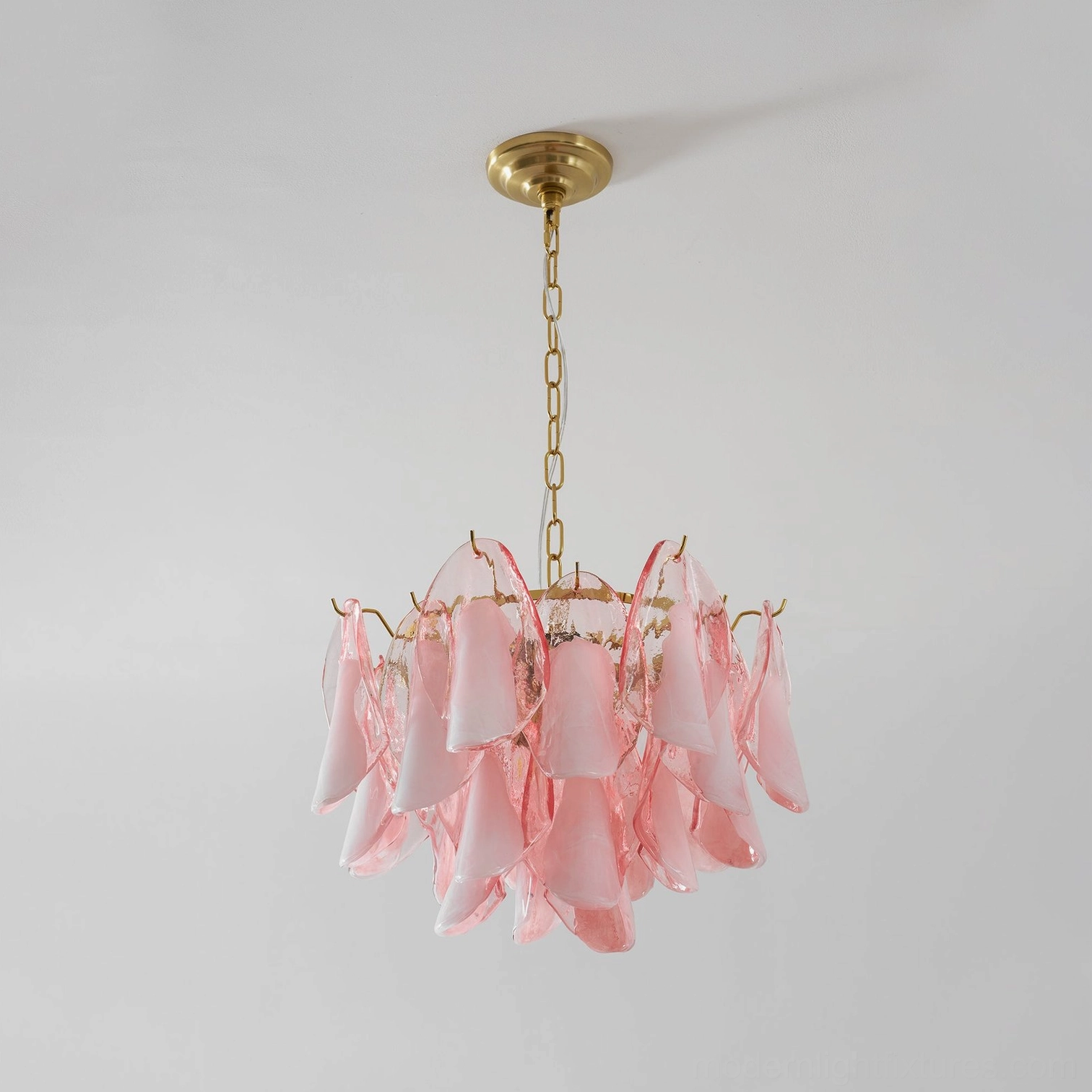 Botanical chandelier color guide showing available glass petal color combinations