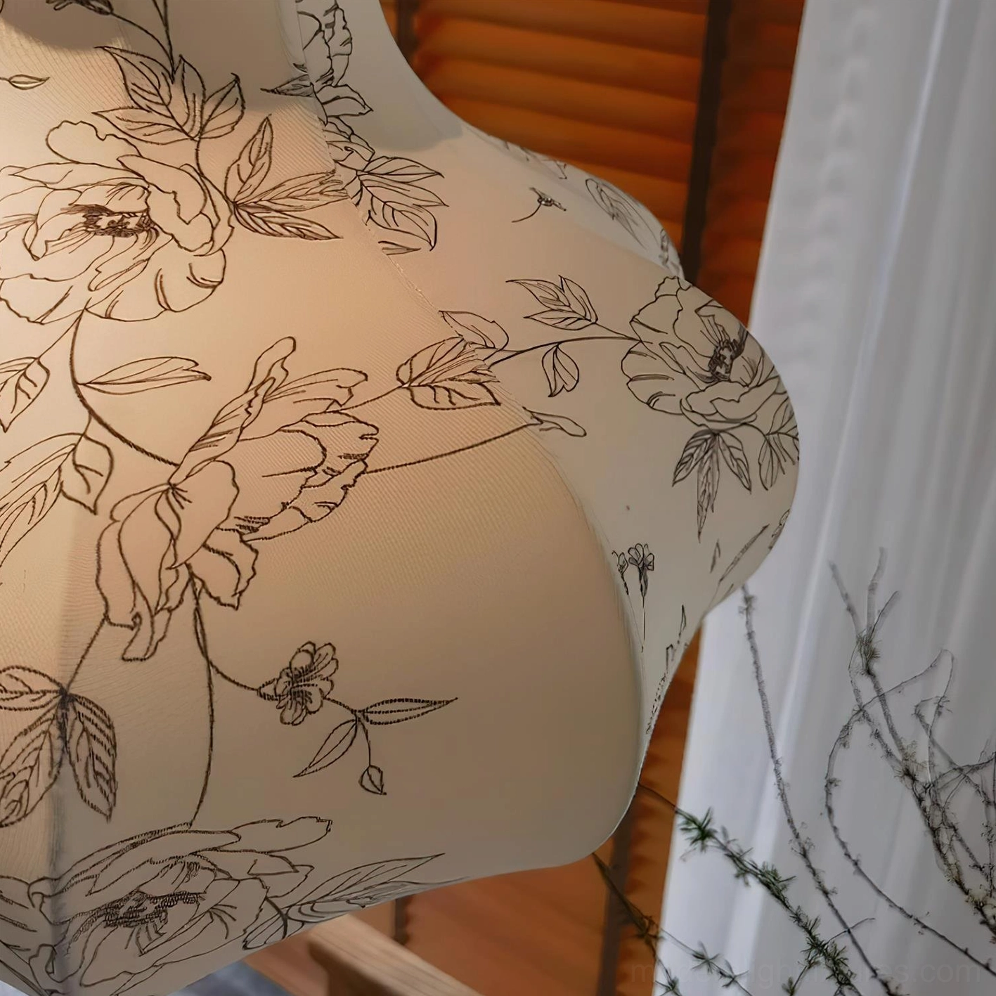 Botanical fabric pendant lamp interior decoration modern minimalist aesthetic