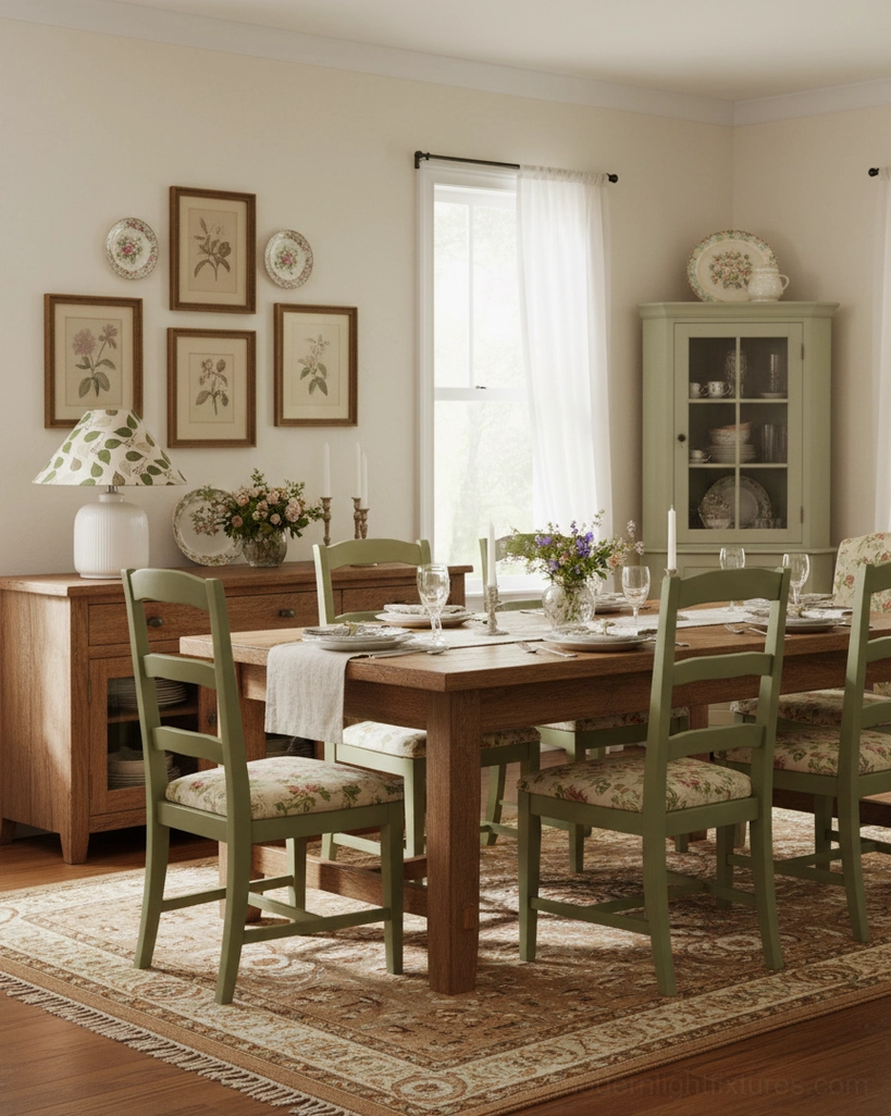 Botanical floral table lamp color variants displayed showing different shade options available