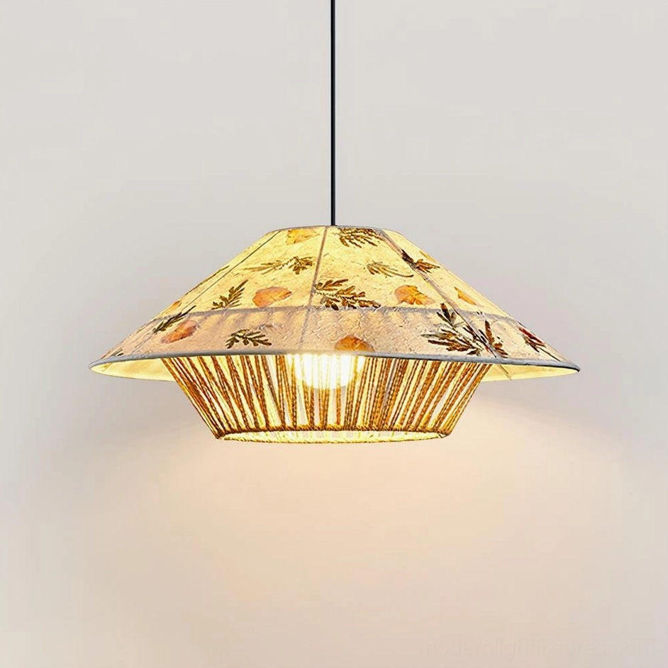White and green botanical rattan pendant lamp large 60cm variant lifestyle product shot
