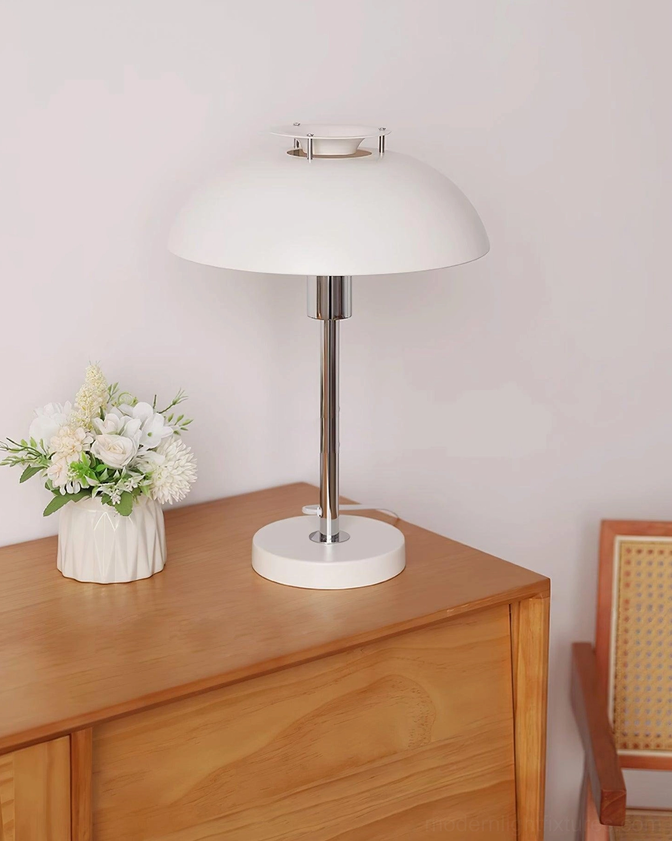 Bowie table lamp vintage mid-century modern retro design in home office or study setting