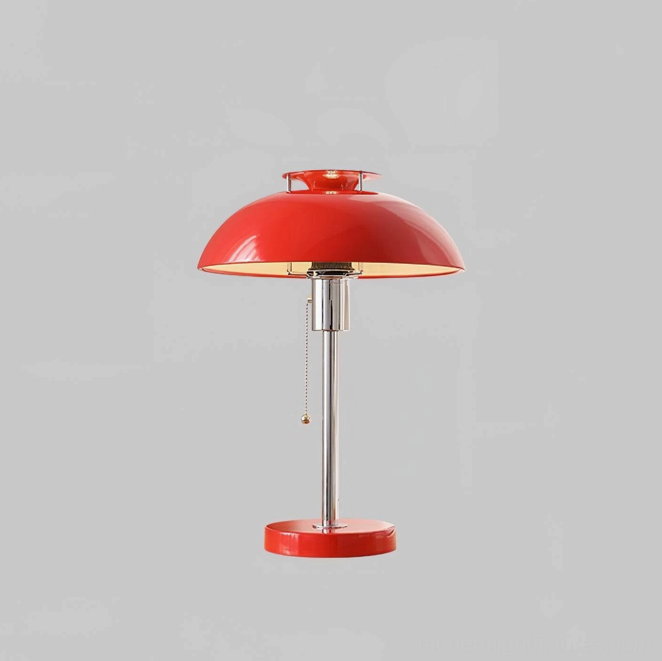 Bowie table lamp illuminated in evening showing warm light temperature and ambiance creation