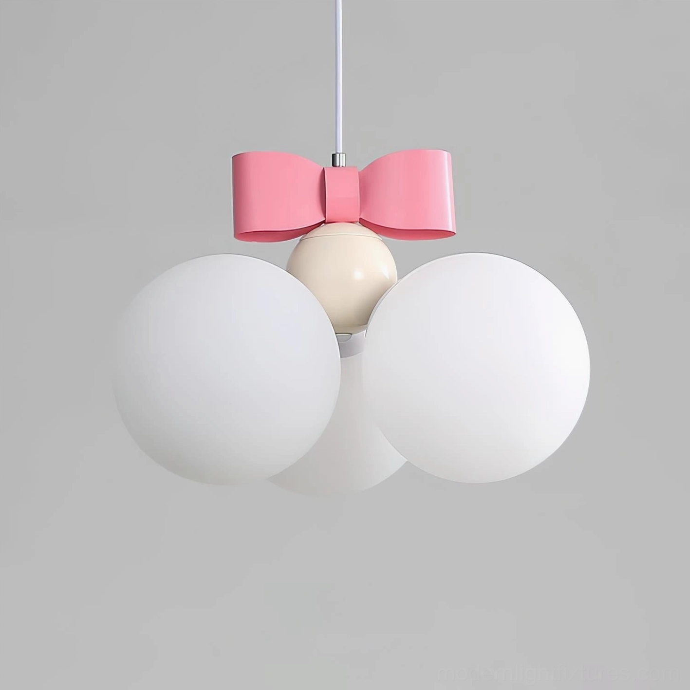 Bowknot spherical pendant light decorative accent piece with sculptural pink bow design