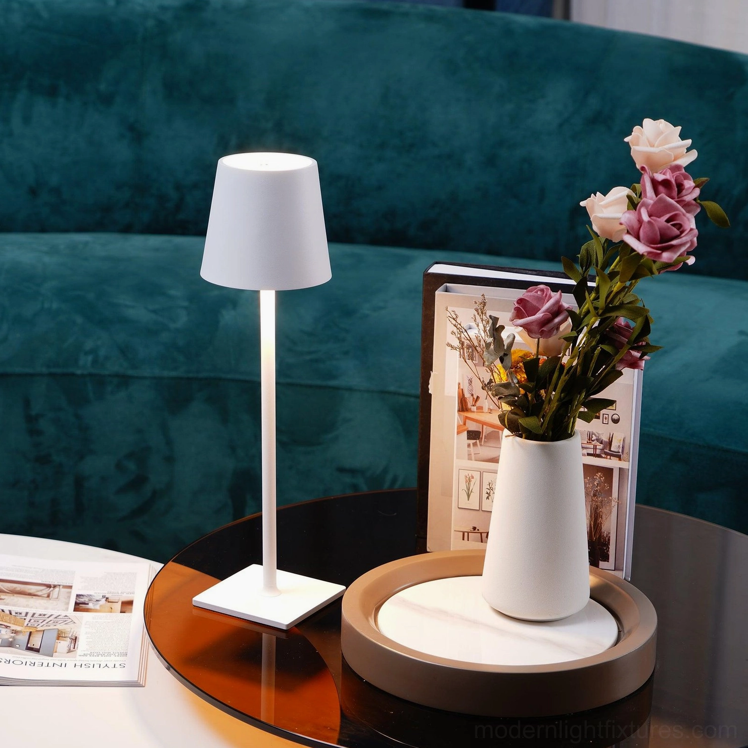 Minimalist table lamp brand agnostic contemporary design clean aesthetic