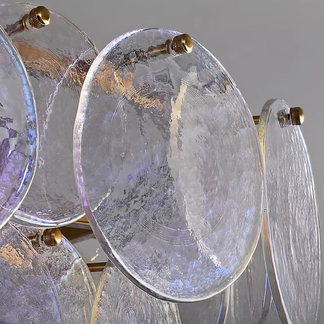 Brass glass disc chandelier modern pendant light fixture contemporary home decor styling