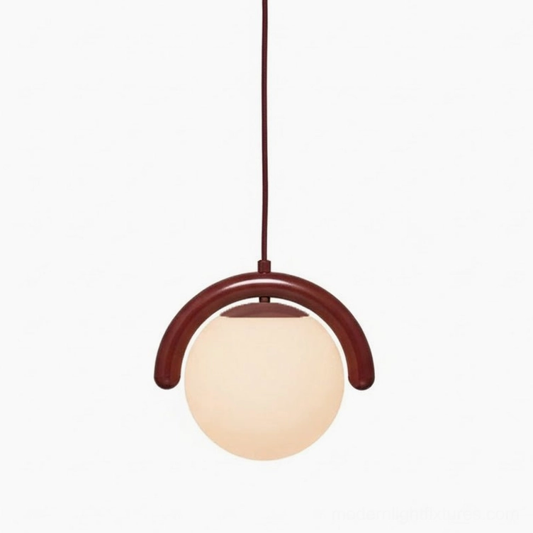 Contemporary linear wave pendant lamp brass finish displayed in minimalist modern interior