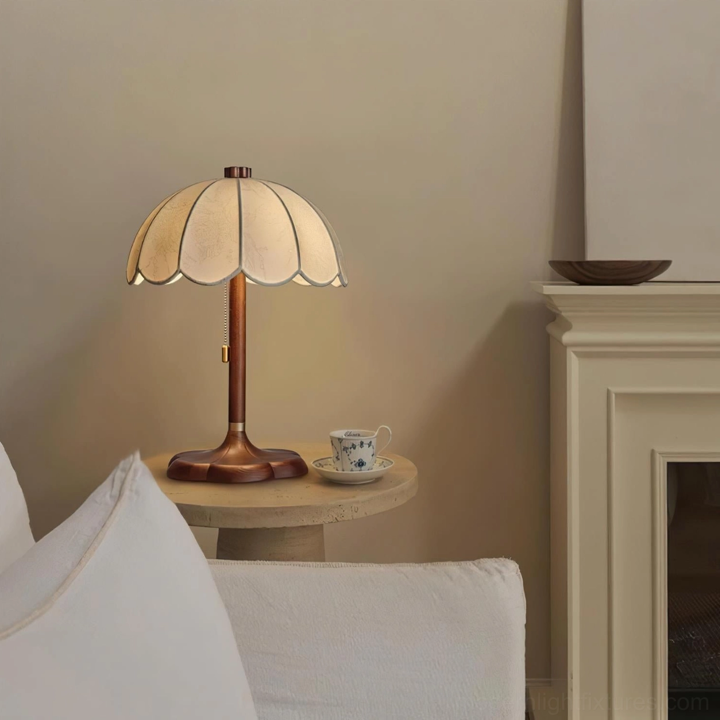 Brazoria scalloped table lamp black finish variant for modern minimalist and urban loft interiors