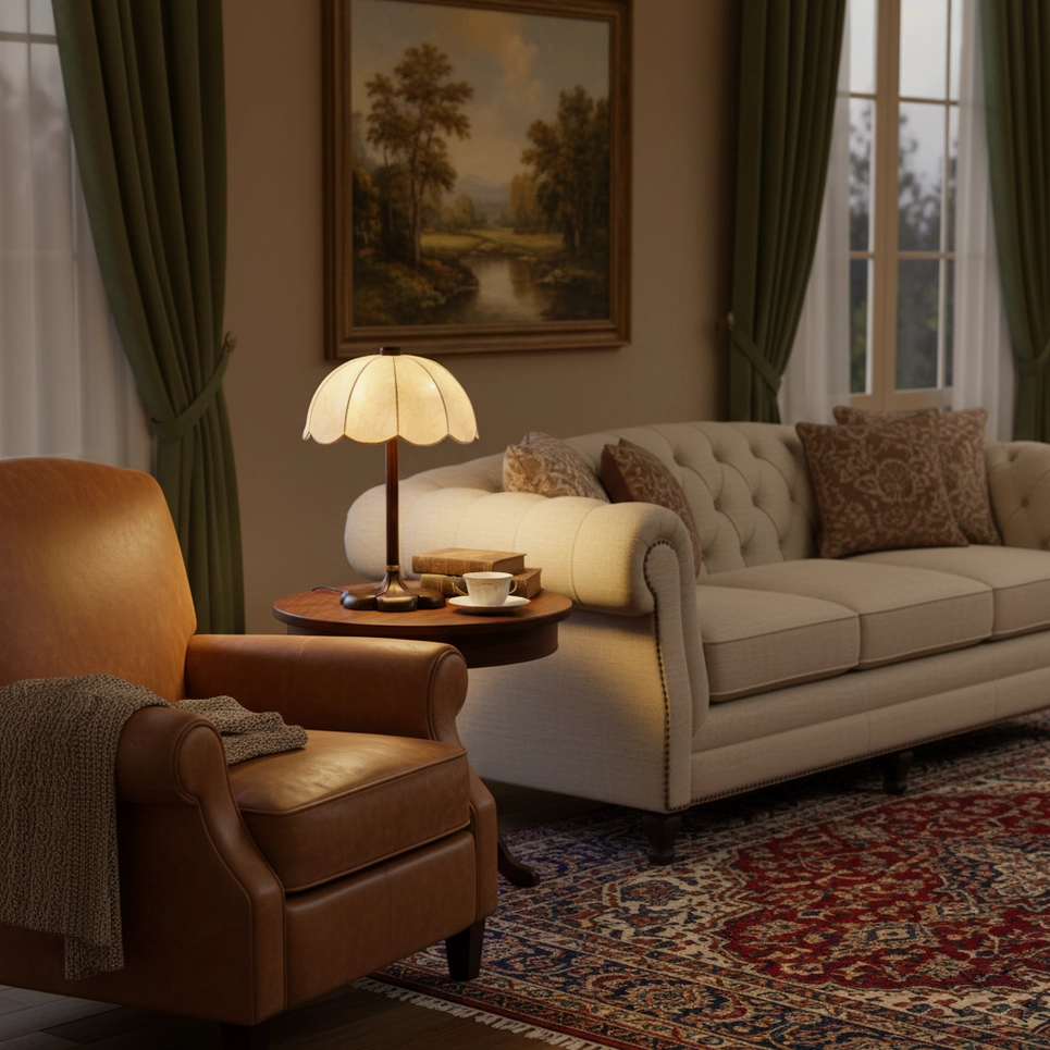 Brazoria scalloped fabric table lamp walnut wood base available in multiple color finishes