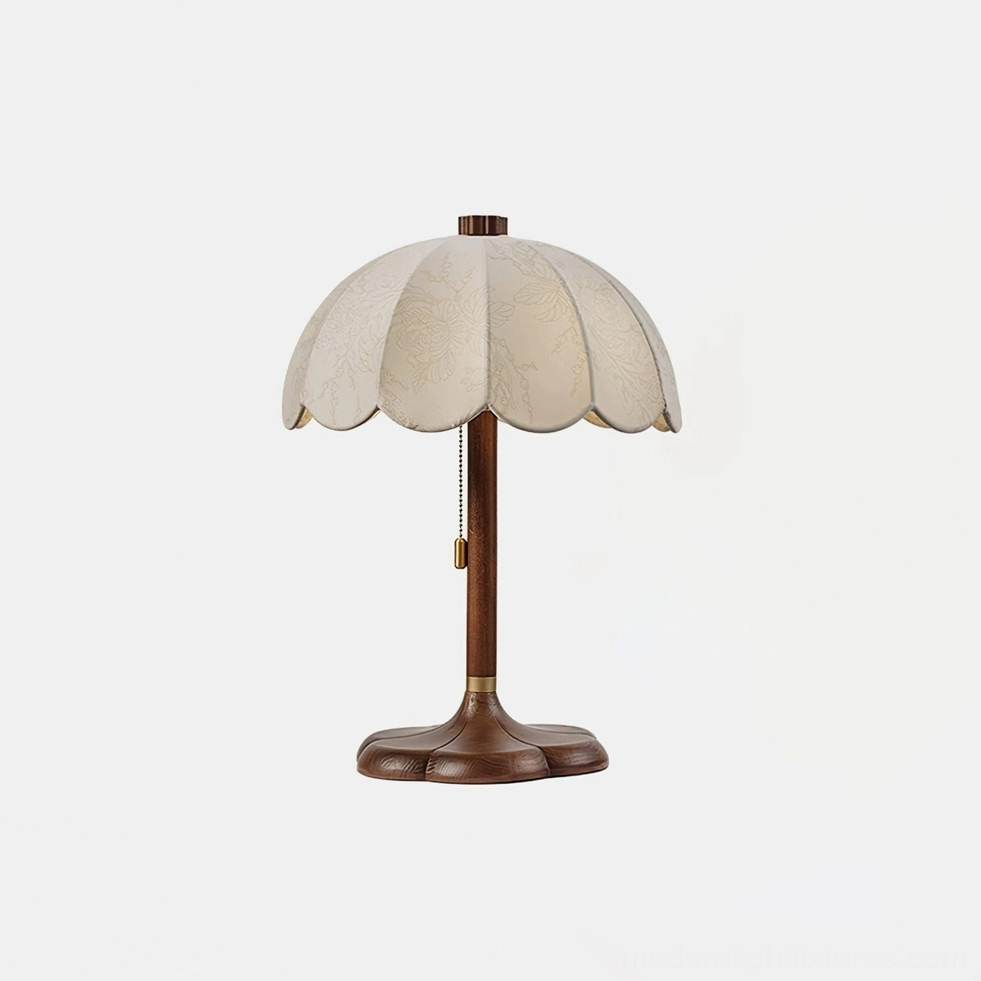 Brazoria table lamp walnut color and white finish variant for traditional bedroom decoration