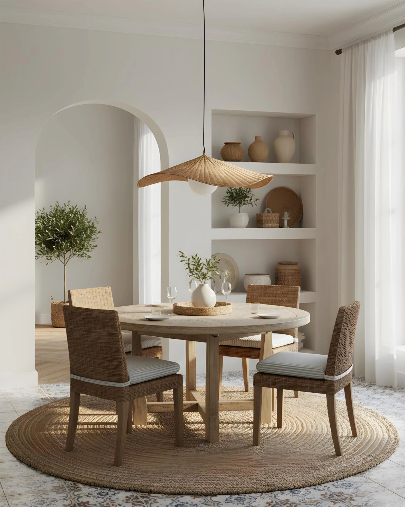 Multiple Breezeleaf rattan pendant lamps in different sizes displayed together showing scale options