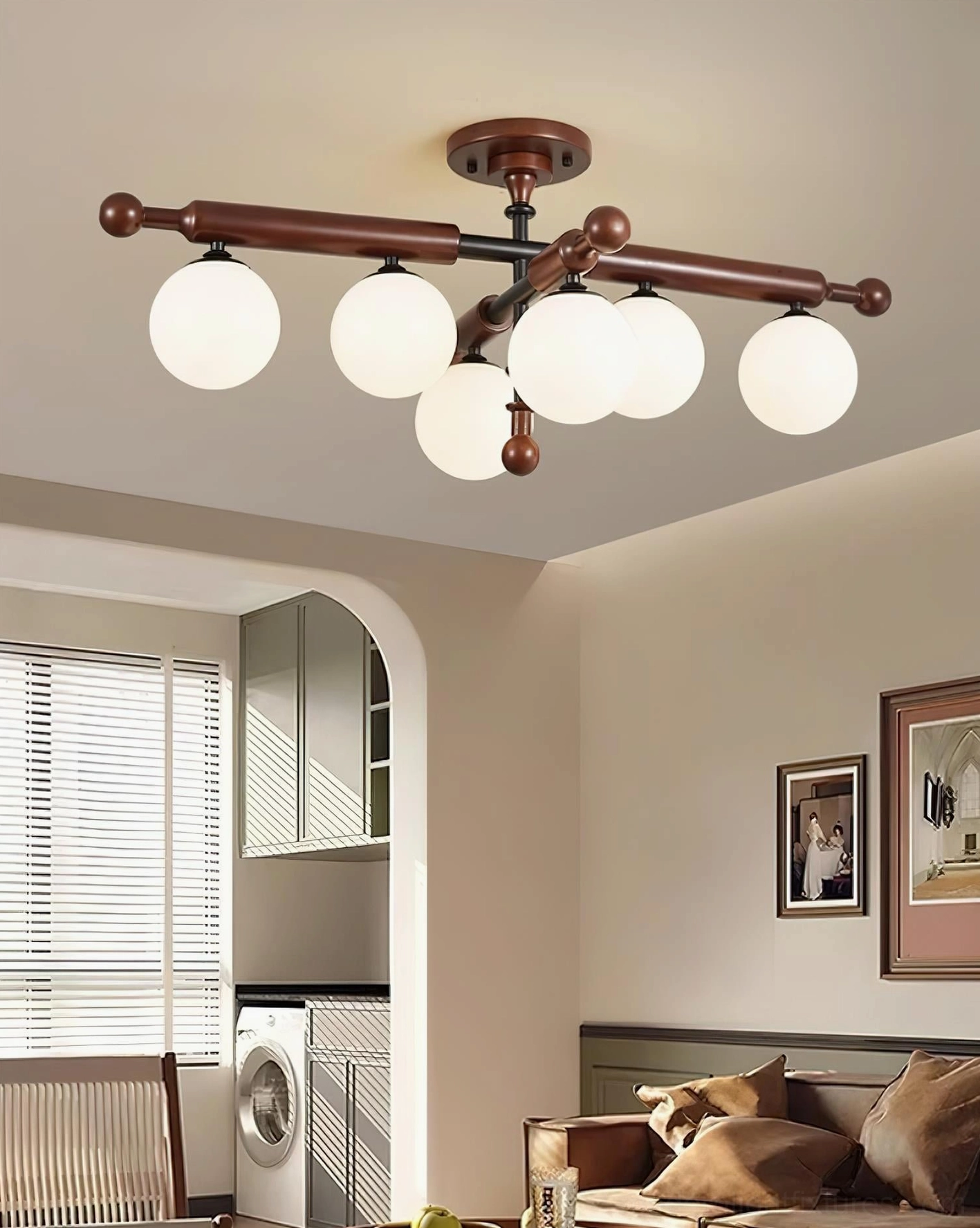 Briette sputnik ceiling light fixture installation guide and assembly diagram for multi-globe design