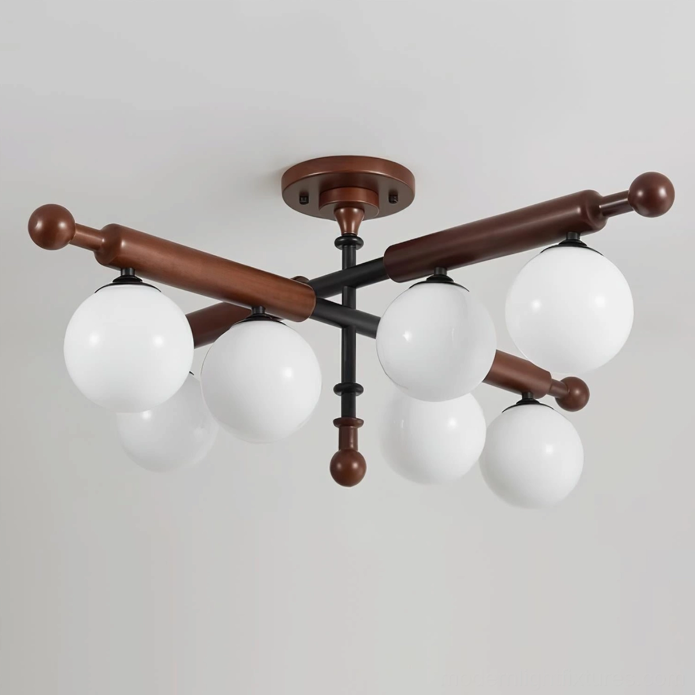 Briette sputnik globe ceiling light fixture size comparison 4-head 6-head 8-head configurations