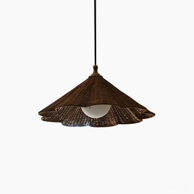 Brinora hand-woven rattan pendant light available in three sizes 40cm 50cm 60cm diameter