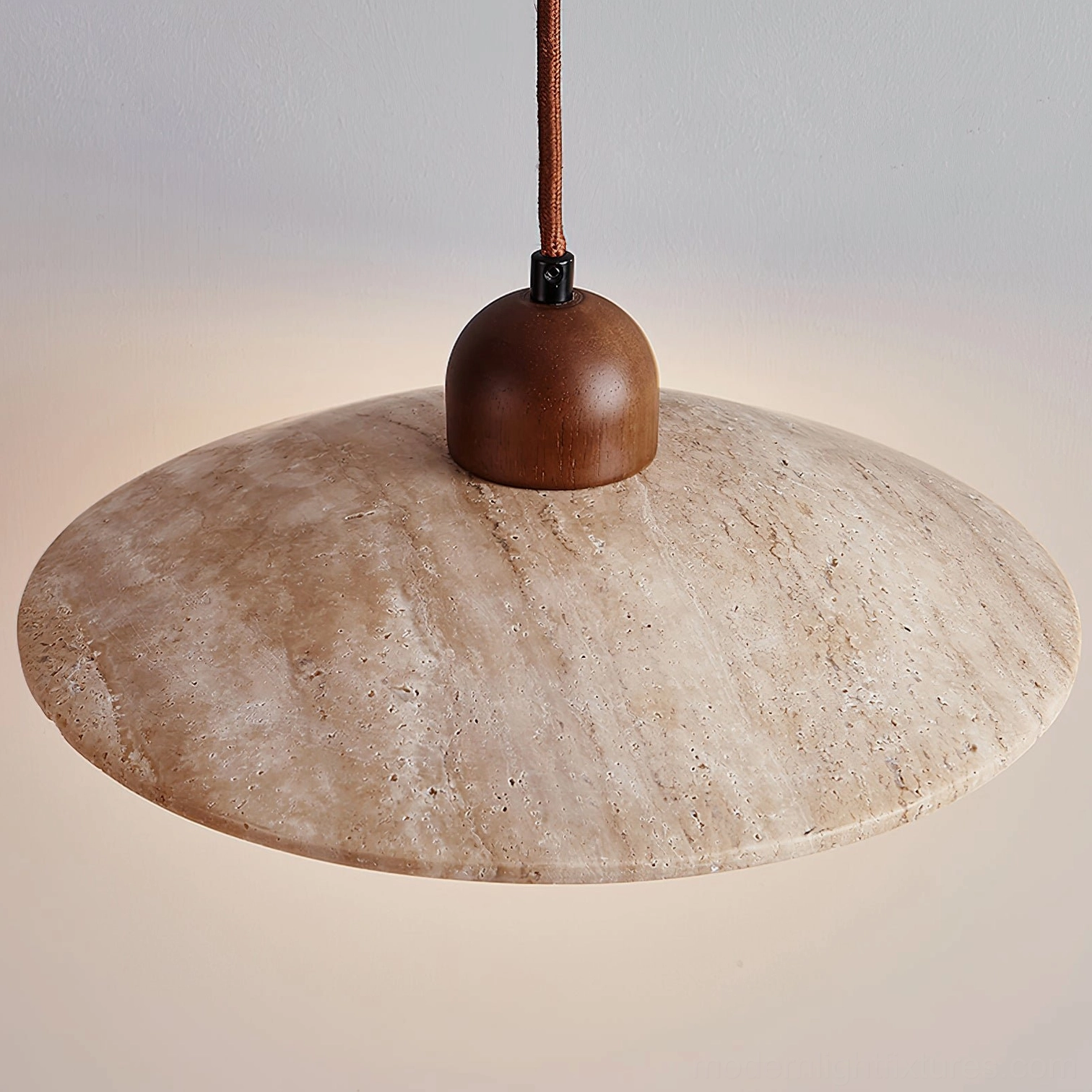 Brio travertine pendant light showing beige and white color variant options