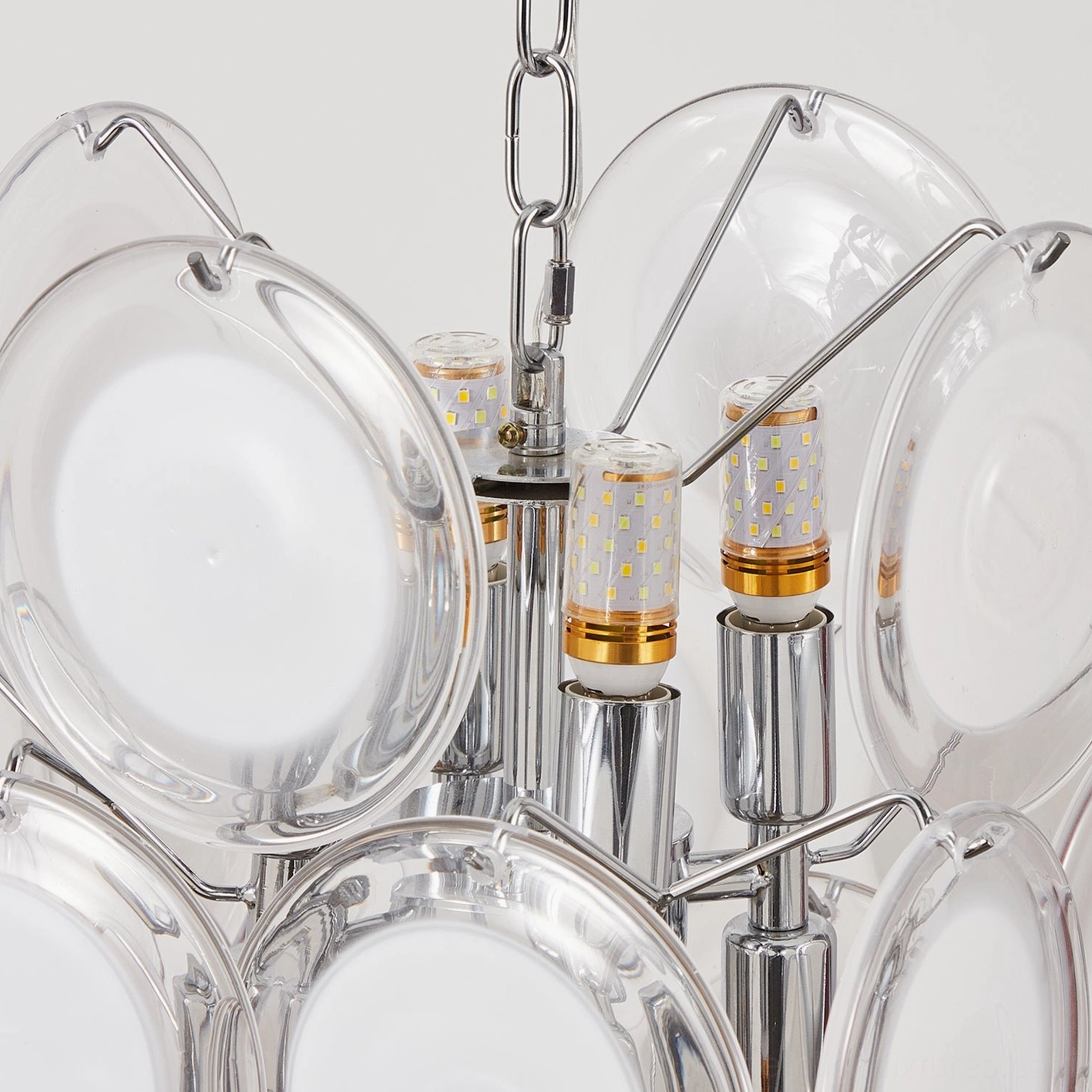 Brunelle glass disc pendant in modern interior, showing integration with contemporary home design aesthetics