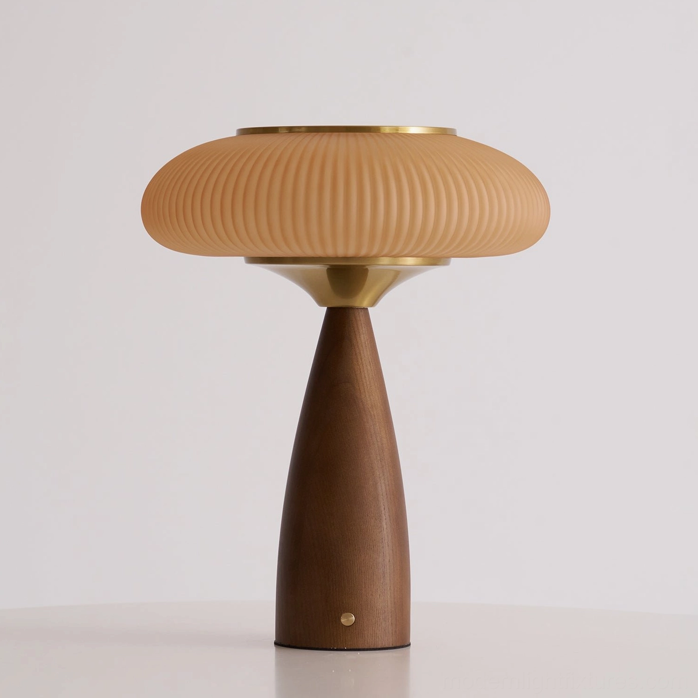 Brynn table lamp mid-century modern mushroom shape ribbed glass diffuser warm white 3000K LED integrated design