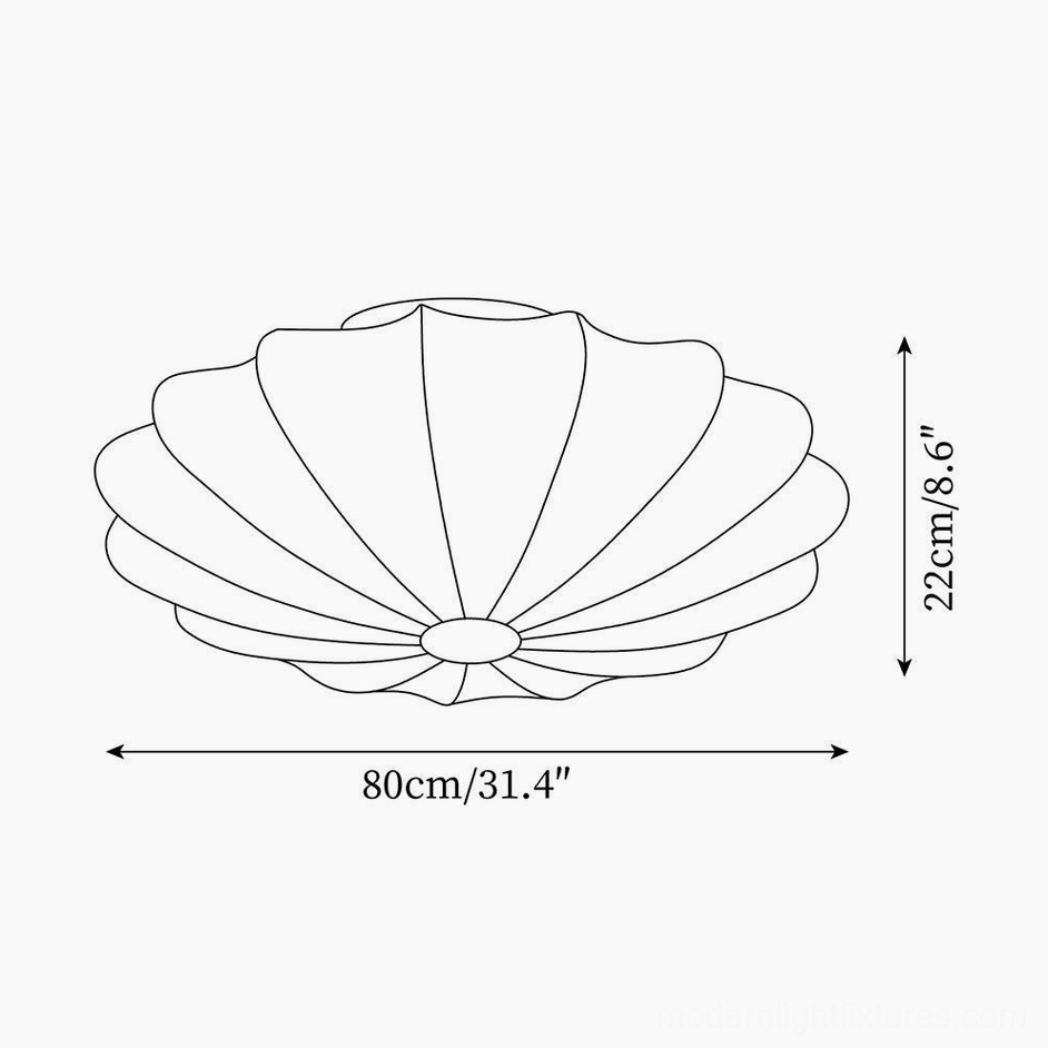 Technical dimension diagram for modern bubble ceiling light showing 80cm diameter and 22cm height specifications
